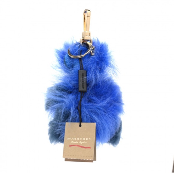 Burberry Vibrant Blue Furry Keychain/bag charm - Picture 2 of 5